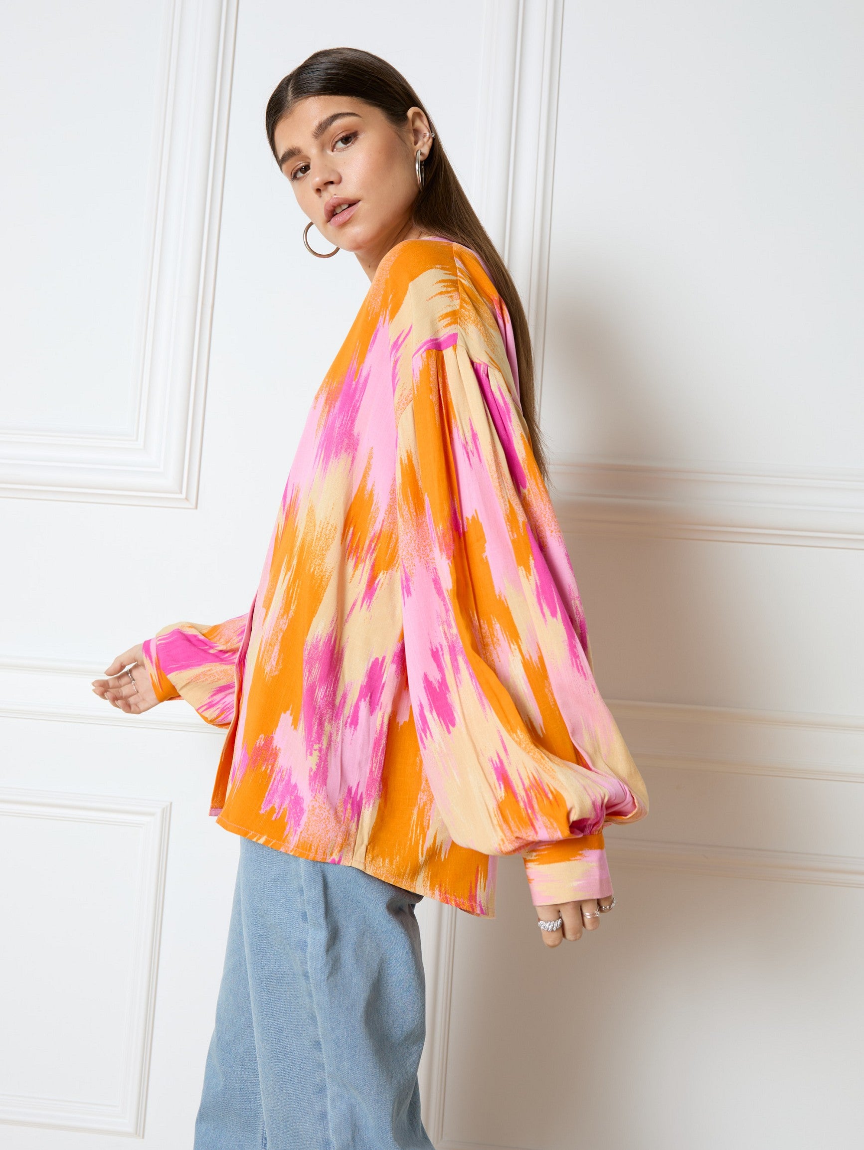 REFINED DEPARTMENT | FAYA WOVEN BLOUSE - PINK