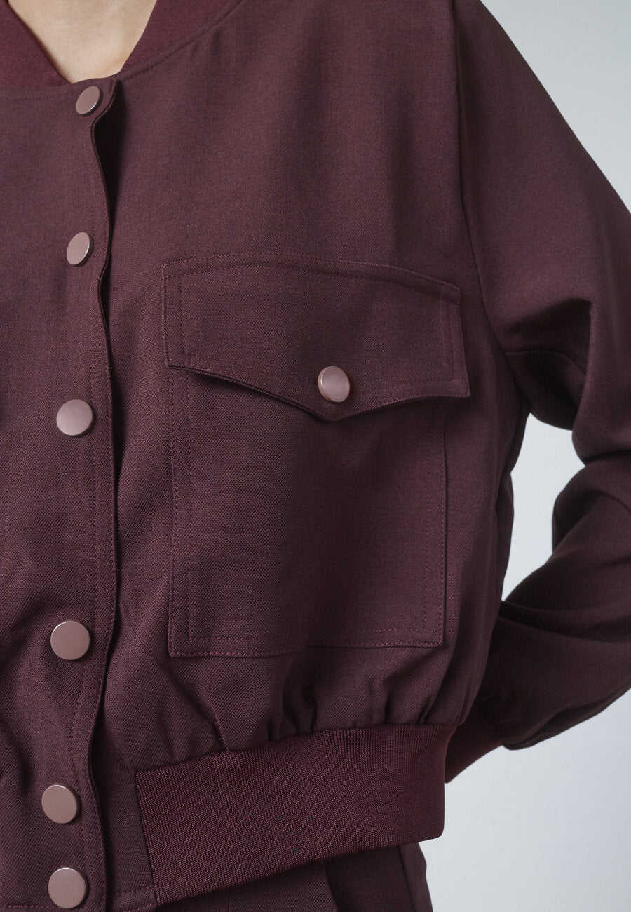 GARWIN SHORT JACKET - DEEP BORDEAUX