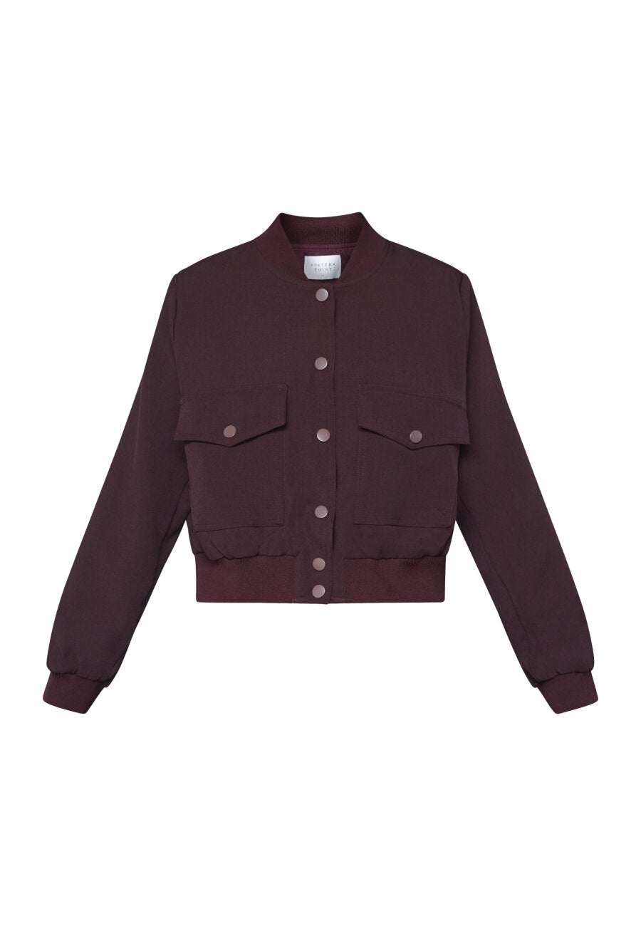 GARWIN SHORT JACKET - DEEP BORDEAUX