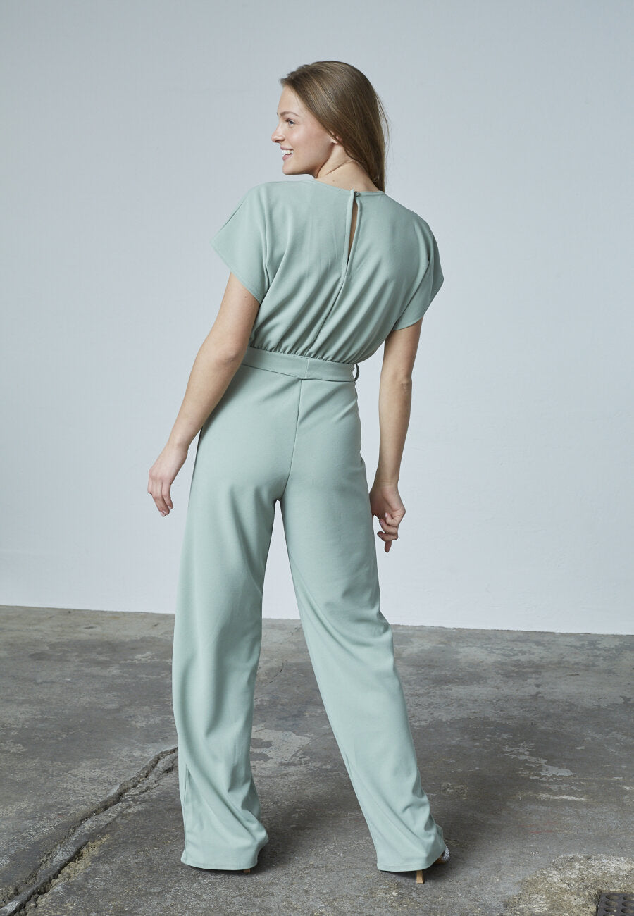 JUMPSUIT | GIRL V-NECK - DARK MINT
