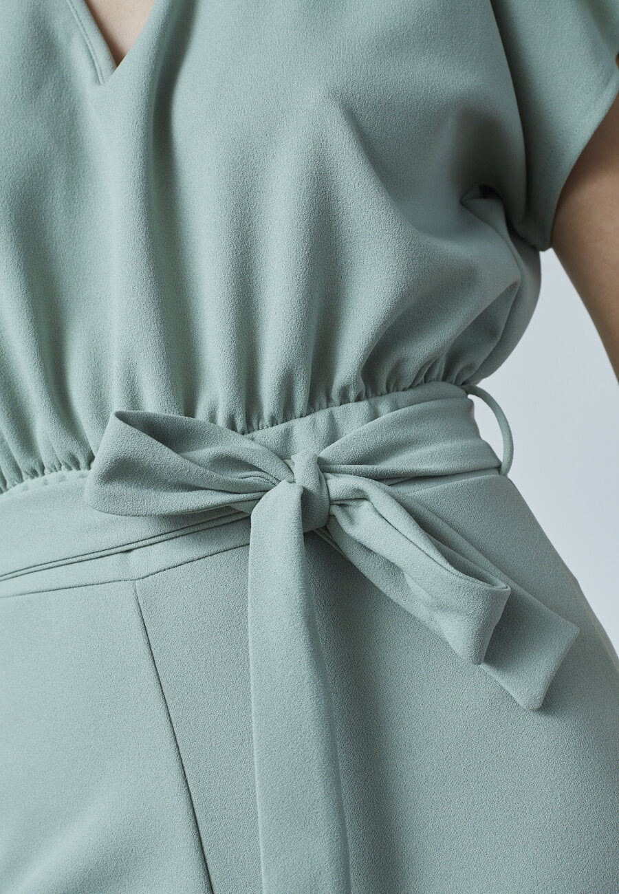 JUMPSUIT | GIRL V-NECK - DARK MINT