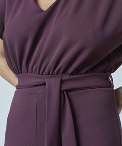JUMPSUIT | GIRL V-NECK - DEEP BORDEAUX