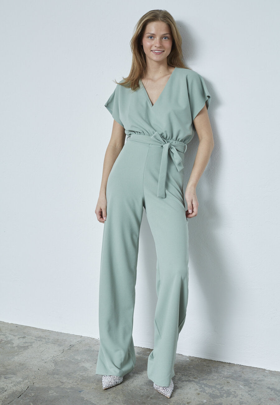 JUMPSUIT | GIRL V-NECK - DARK MINT