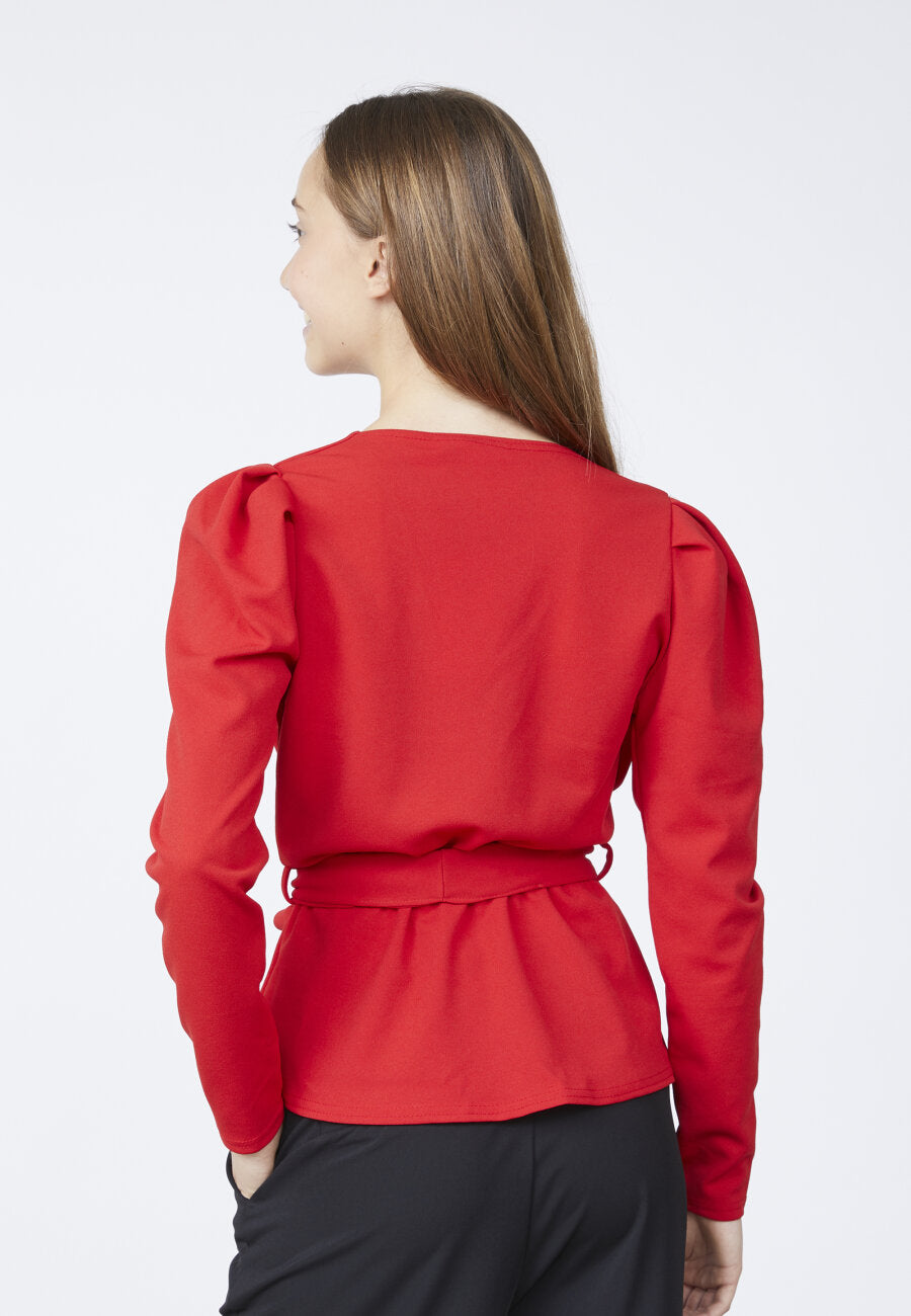 NASA PUFF SLEEVE BLOUSE - RUBY RED