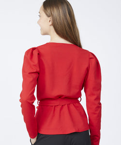 NASA PUFF SLEEVE BLOUSE - RUBY RED