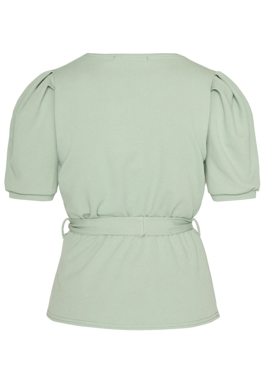 NASA PUFF SLEEVE BLOUSE - DARK MINT