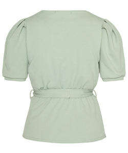 NASA PUFF SLEEVE BLOUSE - DARK MINT