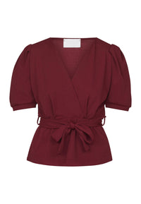 NASA PUFF SLEEVE BLOUSE - BORDEAUX