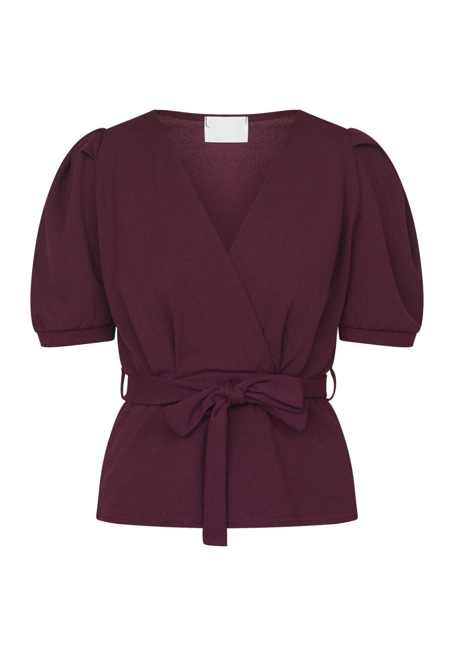 NASA PUFF SLEEVE BLOUSE - DARK BORDEAUX