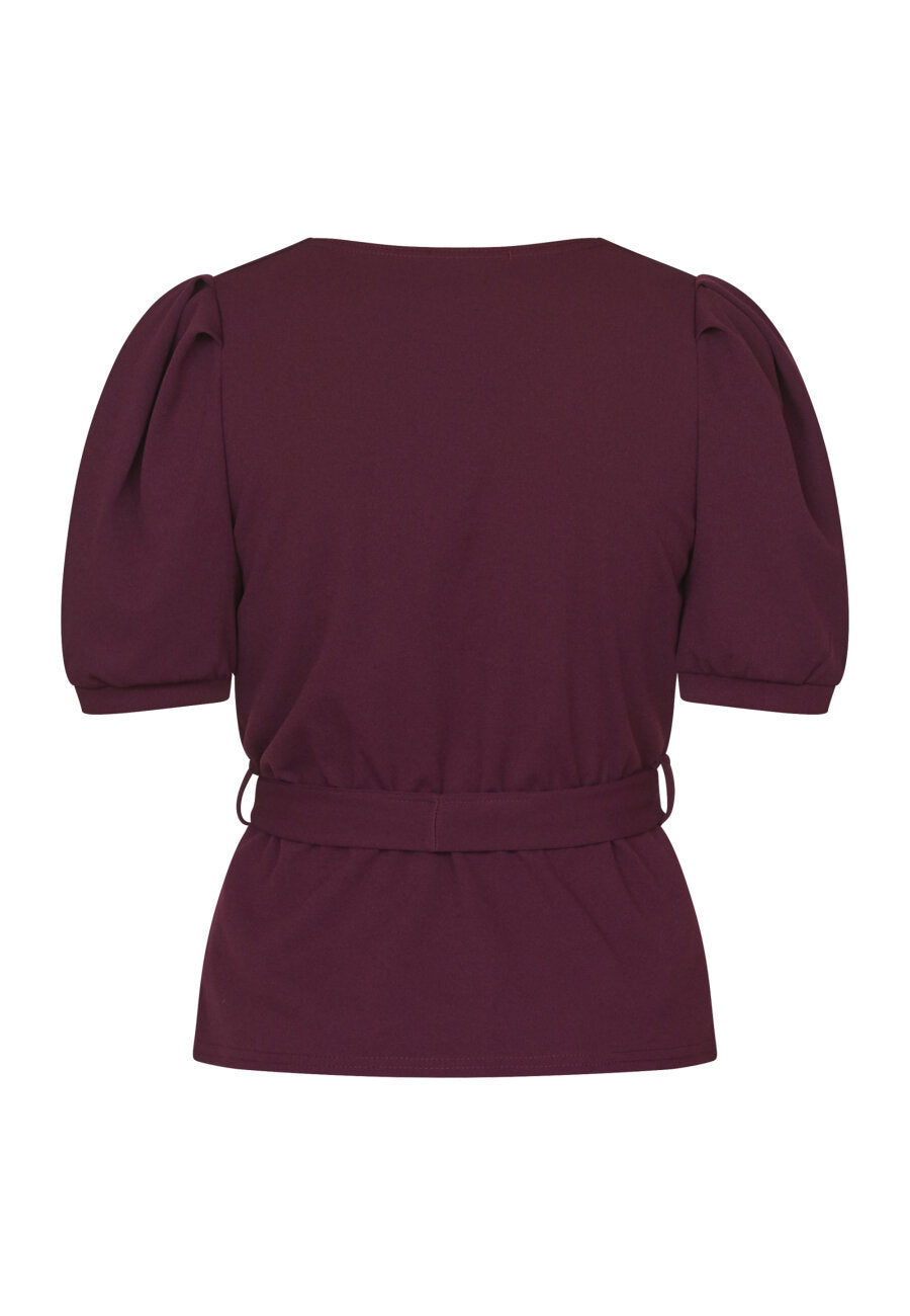 NASA PUFF SLEEVE BLOUSE - DARK BORDEAUX