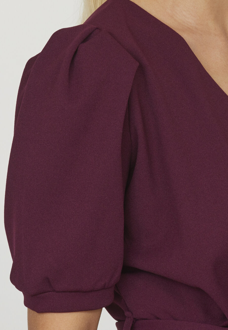 NASA PUFF SLEEVE BLOUSE - DARK BORDEAUX