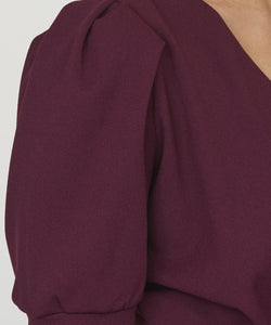 NASA PUFF SLEEVE BLOUSE - DARK BORDEAUX