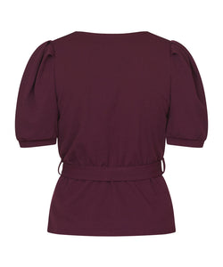 NASA PUFF SLEEVE BLOUSE - DARK BORDEAUX