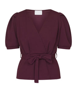 NASA PUFF SLEEVE BLOUSE - DARK BORDEAUX