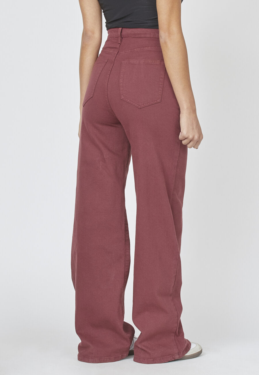 OWI WIDE LEG JEANS - DARK BORDEAUX