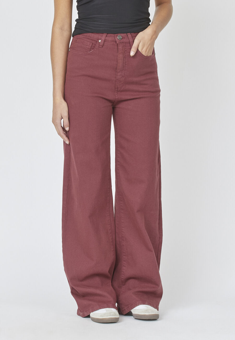 OWI WIDE LEG JEANS - DARK BORDEAUX