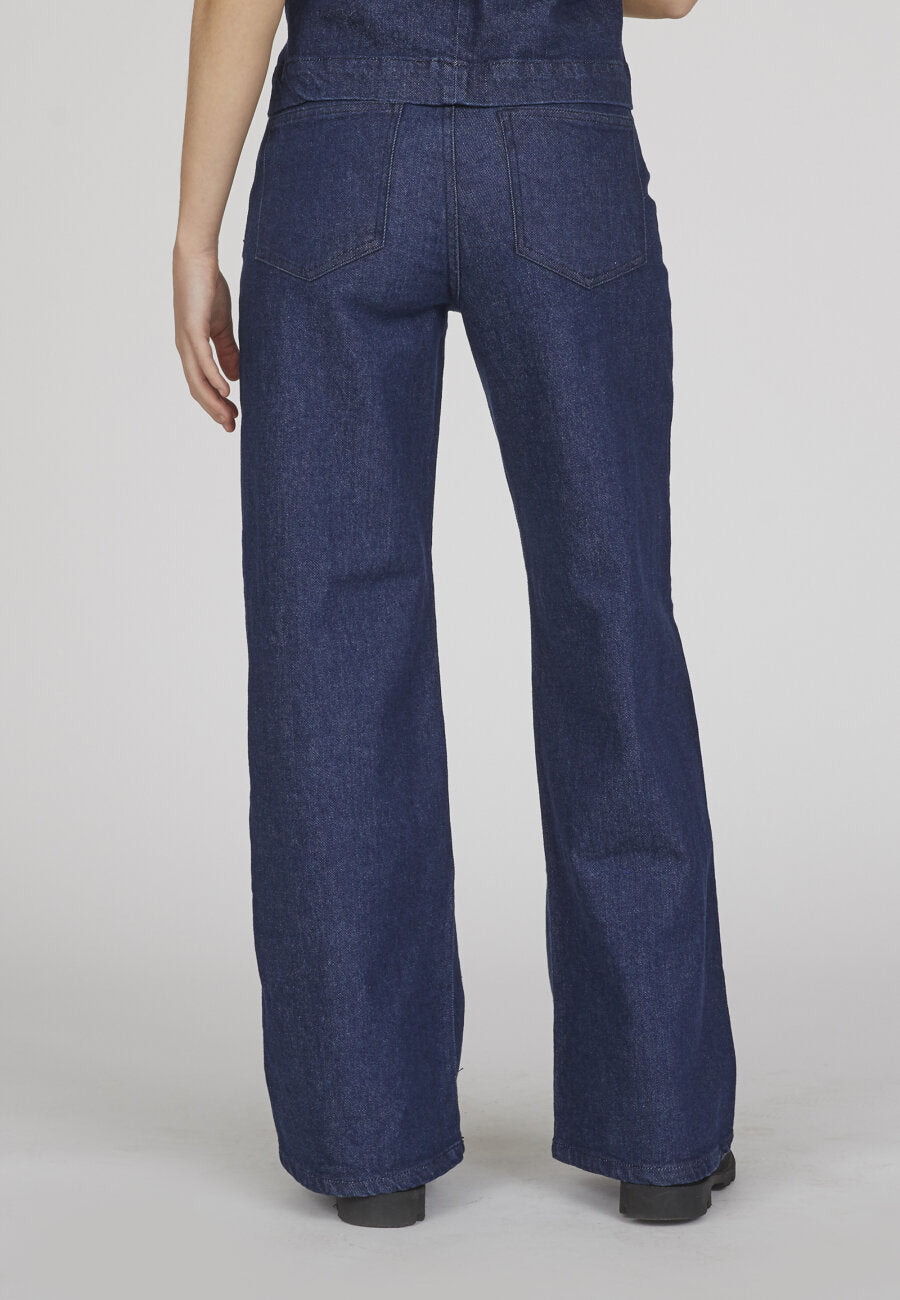 OWI WIDE LEG JEANS - UNWASHED BLUE