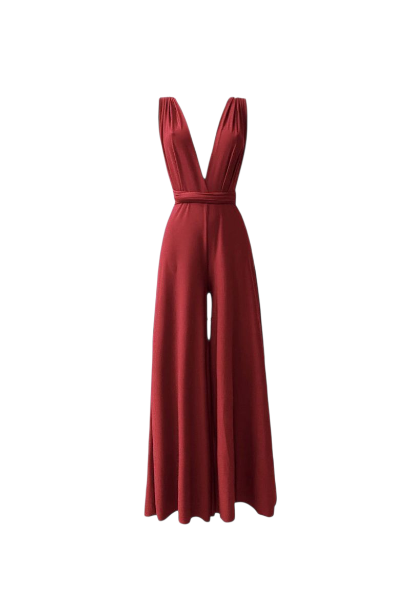 INFINITY JUMPSUIT - WINE RED