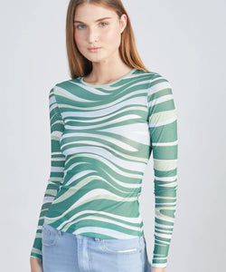 WAVES MESH TOP - GREEN