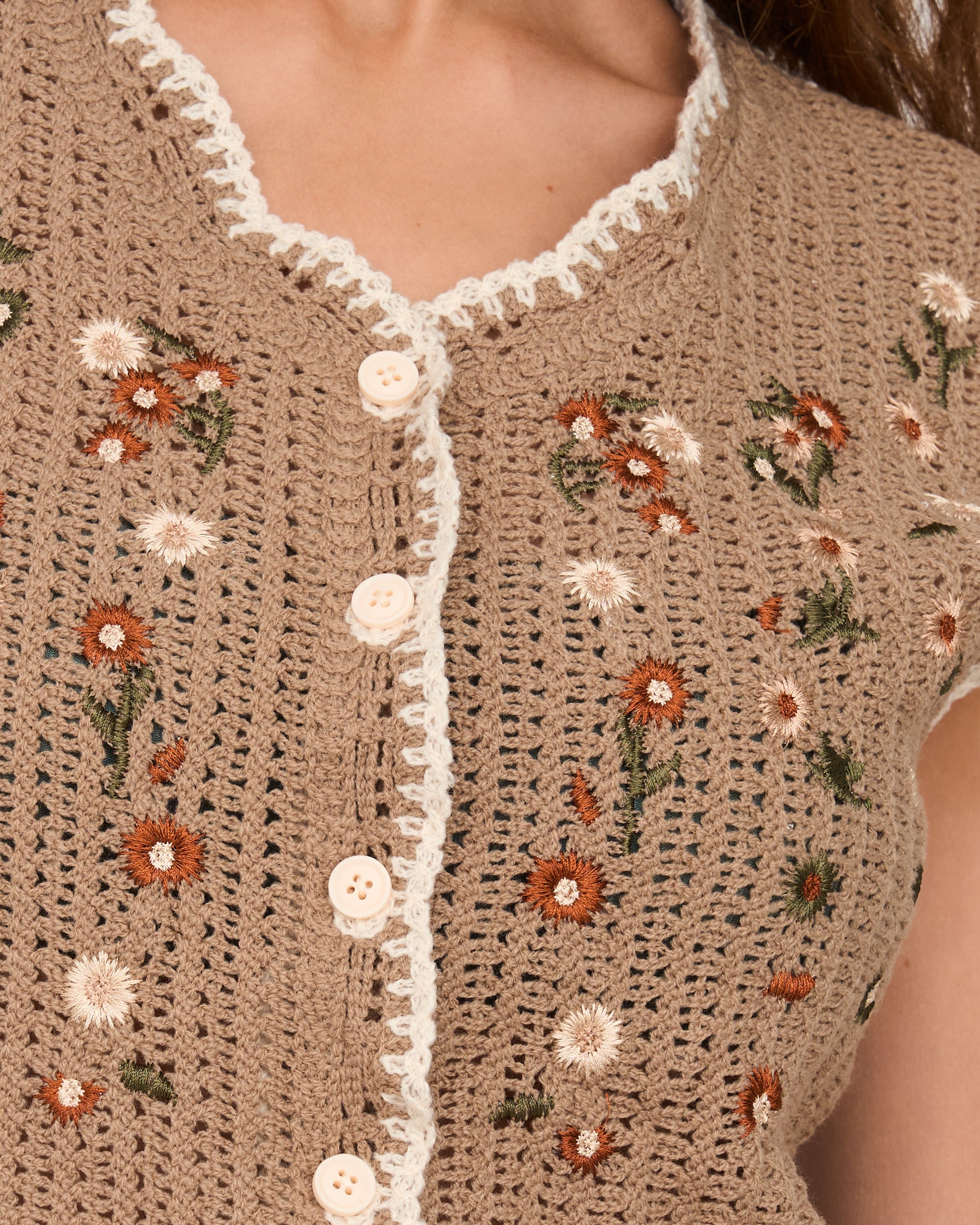 ROSE SL CARDIGAN - BROWN