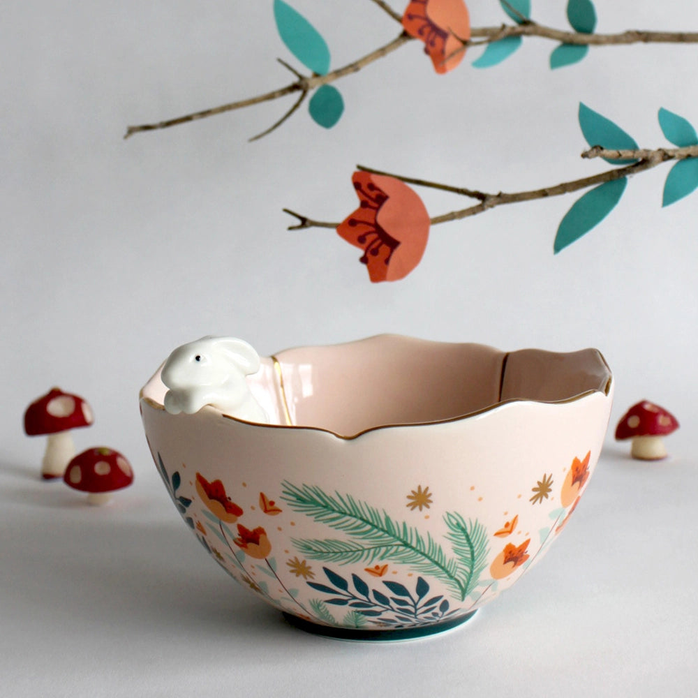 SECRET GARDEN RABBIT BOWL - BEIGE