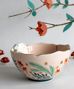 SECRET GARDEN RABBIT BOWL - BEIGE