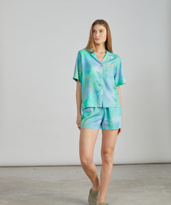 WATERCOLOR SS BLOUSE - GREEN