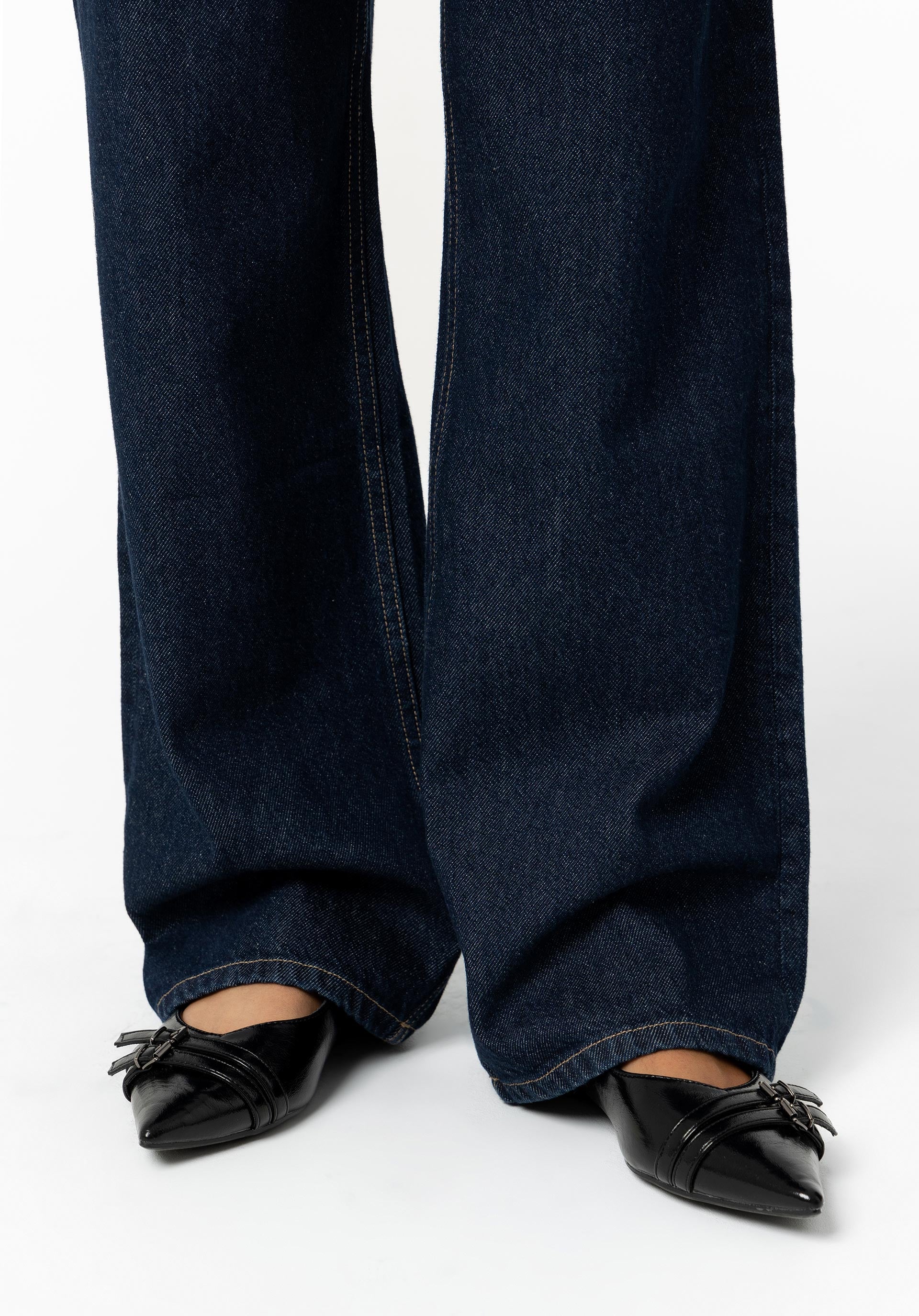 BONYE WIDE LEG JEANS - DARK BLUE