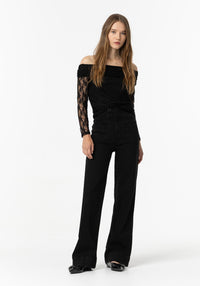 OLIVIA STRAIGHT JEANS - BLACK
