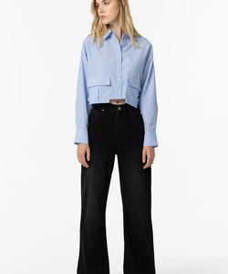 BONYE WIDE LEG JEANS - DARK GREY