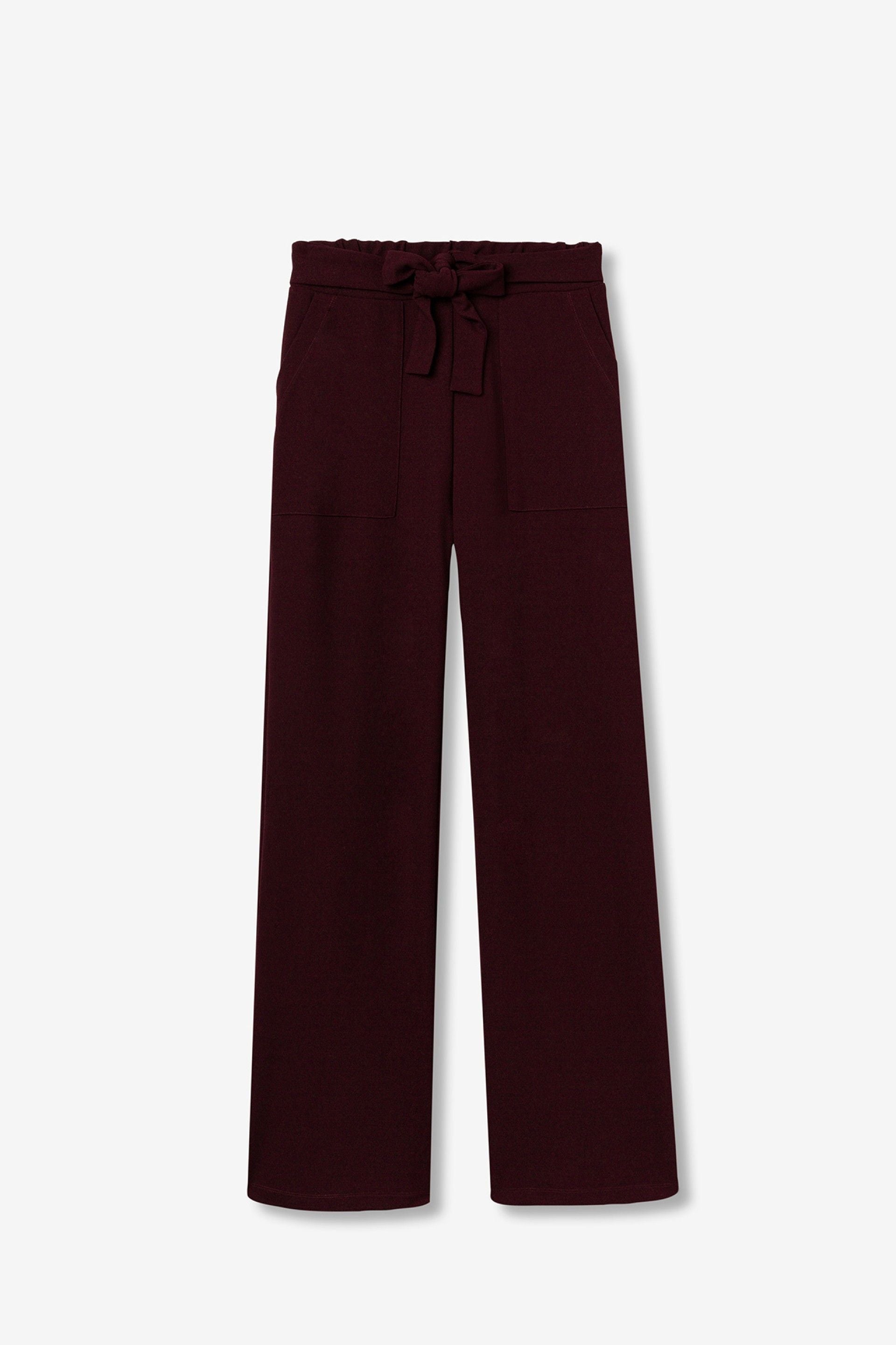 JHONSON WIDE LEG TROUSERS - FIG RED