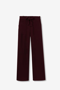 JHONSON WIDE LEG TROUSERS - FIG RED