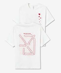 VALENTINES LOVE SEEKER EMBROIDERY T-SHIRT - WHITE
