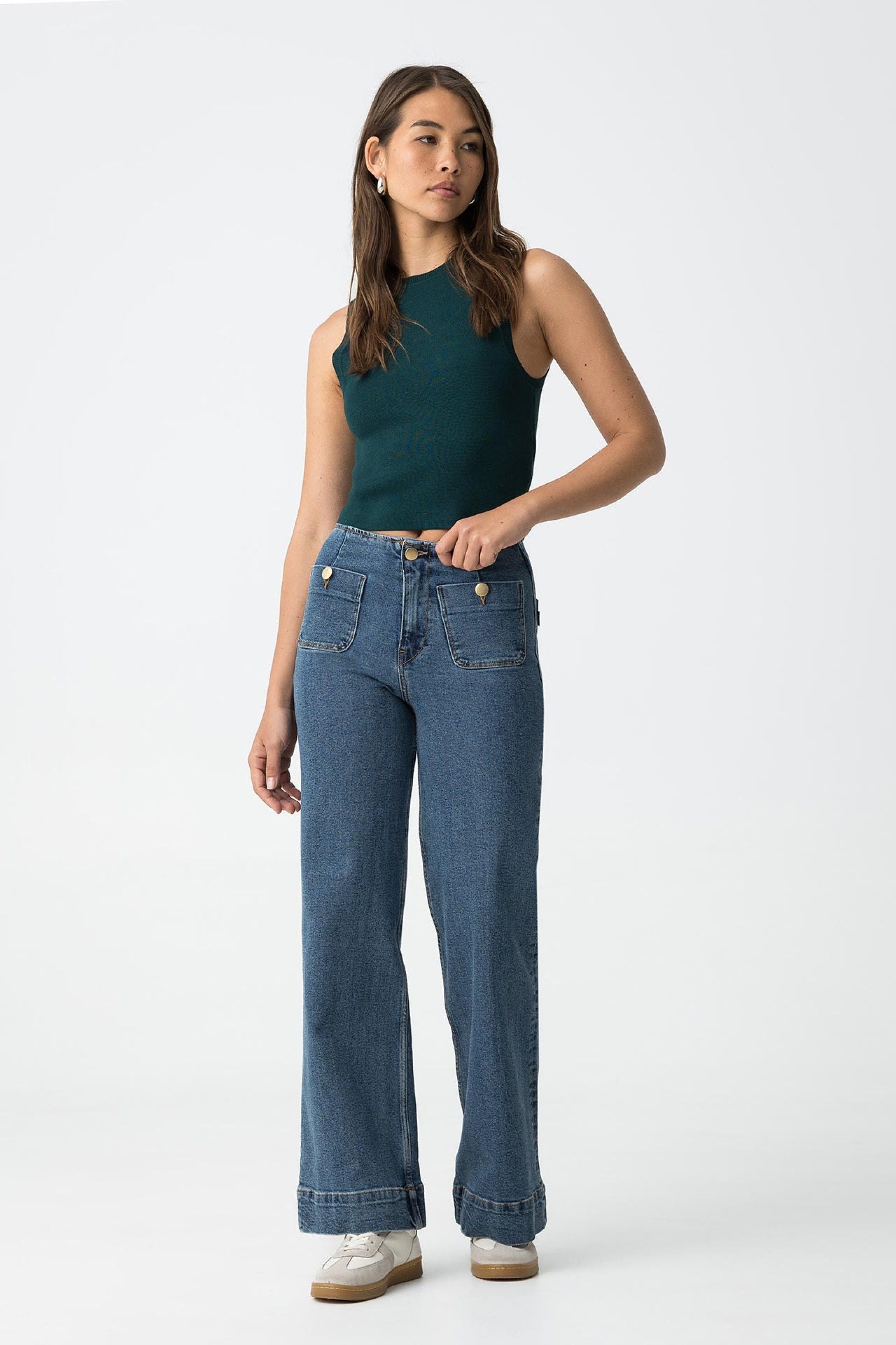 SARAH STRAIGHT JEANS - DARK BLUE