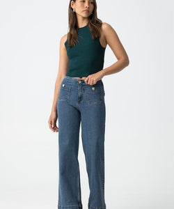 SARAH STRAIGHT JEANS - DARK BLUE