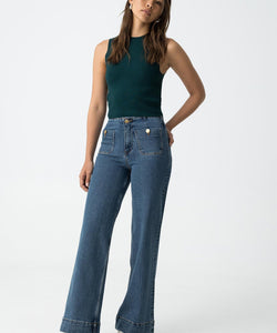 SARAH STRAIGHT JEANS - DARK BLUE