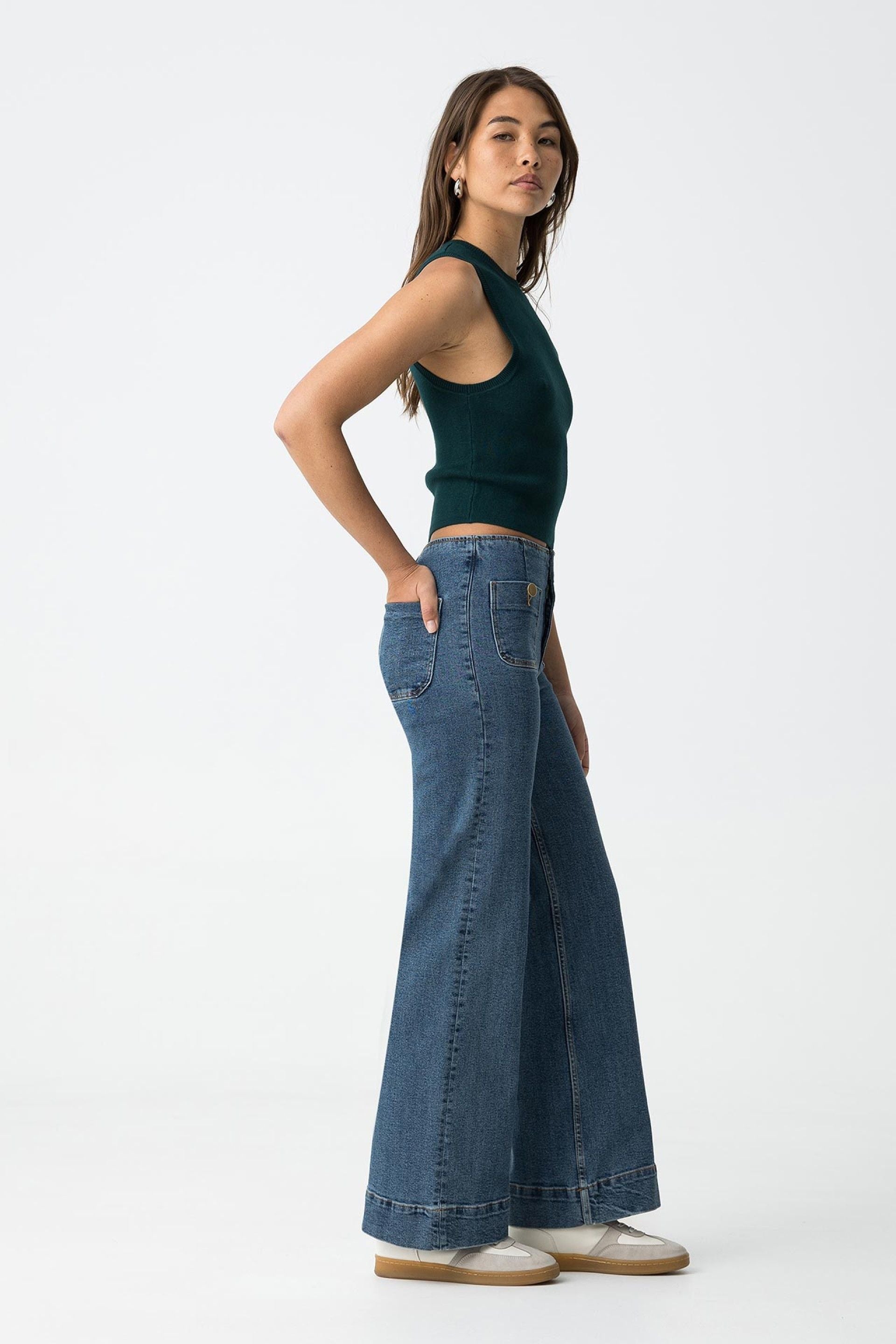 SARAH STRAIGHT JEANS - DARK BLUE