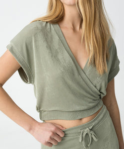 CAMALEON CRISS CROSS TOP - HEDGE GREEN