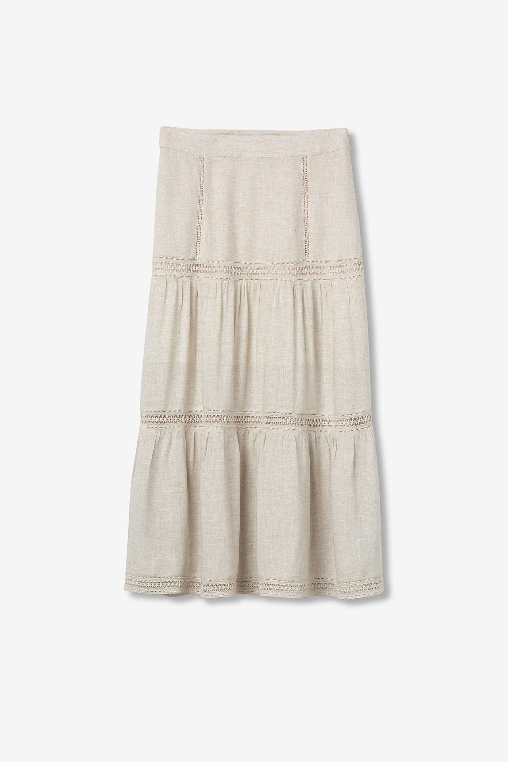 MALAGA LINEN SKIRT - BEIGE