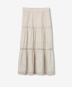 MALAGA LINEN SKIRT - BEIGE