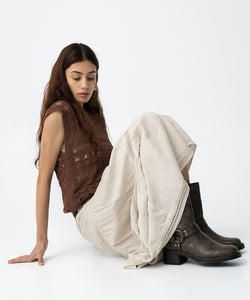 MALAGA LINEN SKIRT - BEIGE