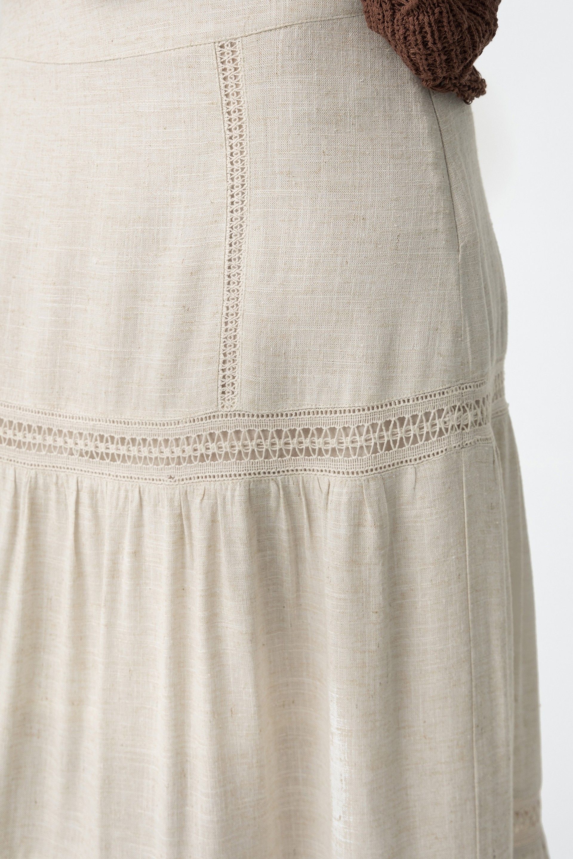 MALAGA LINEN SKIRT - BEIGE