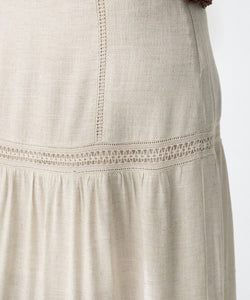 MALAGA LINEN SKIRT - BEIGE