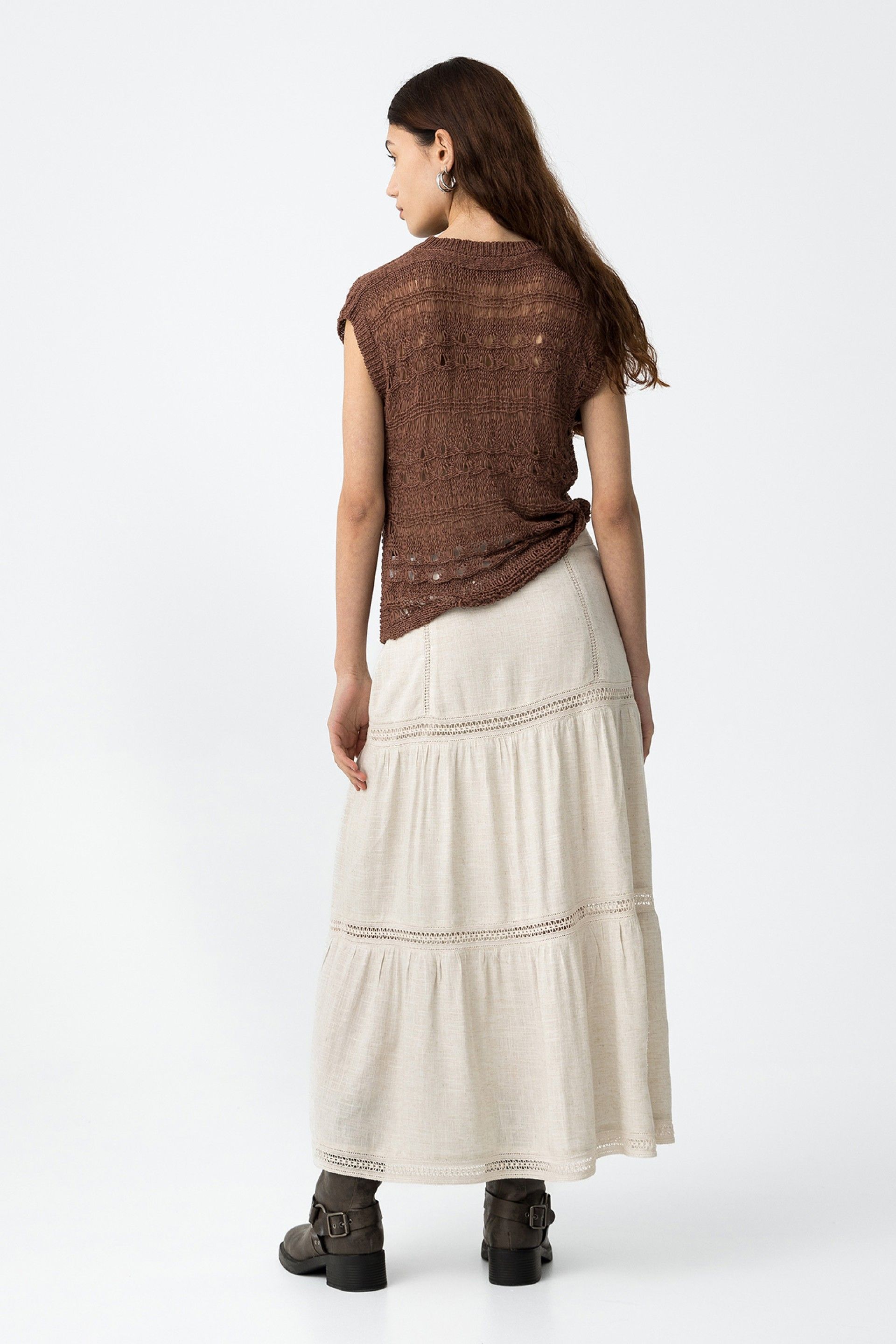 MALAGA LINEN SKIRT - BEIGE