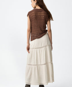 MALAGA LINEN SKIRT - BEIGE