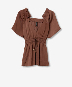 DONNA FLUID BLOUSE - IRON