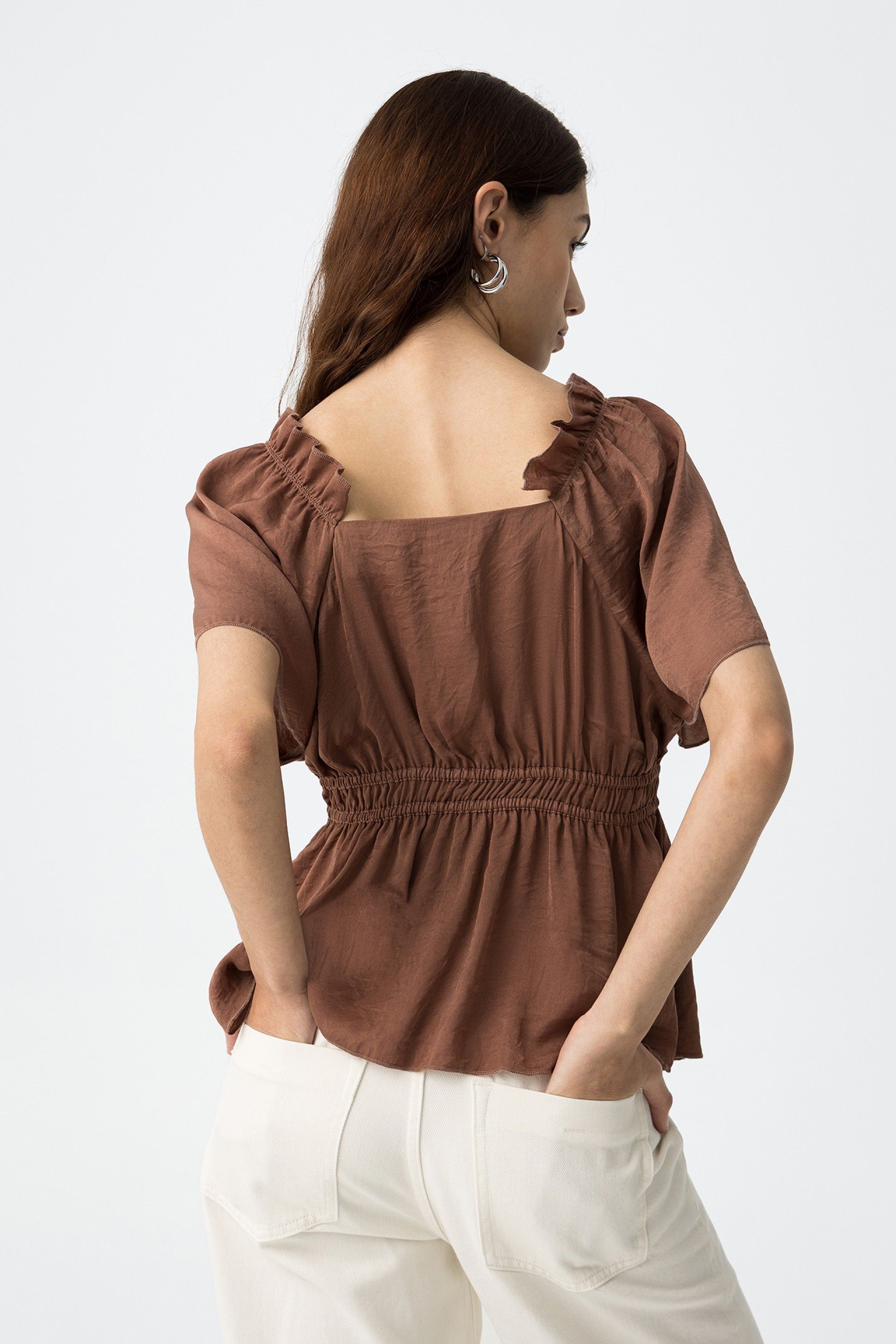 DONNA FLUID BLOUSE - IRON