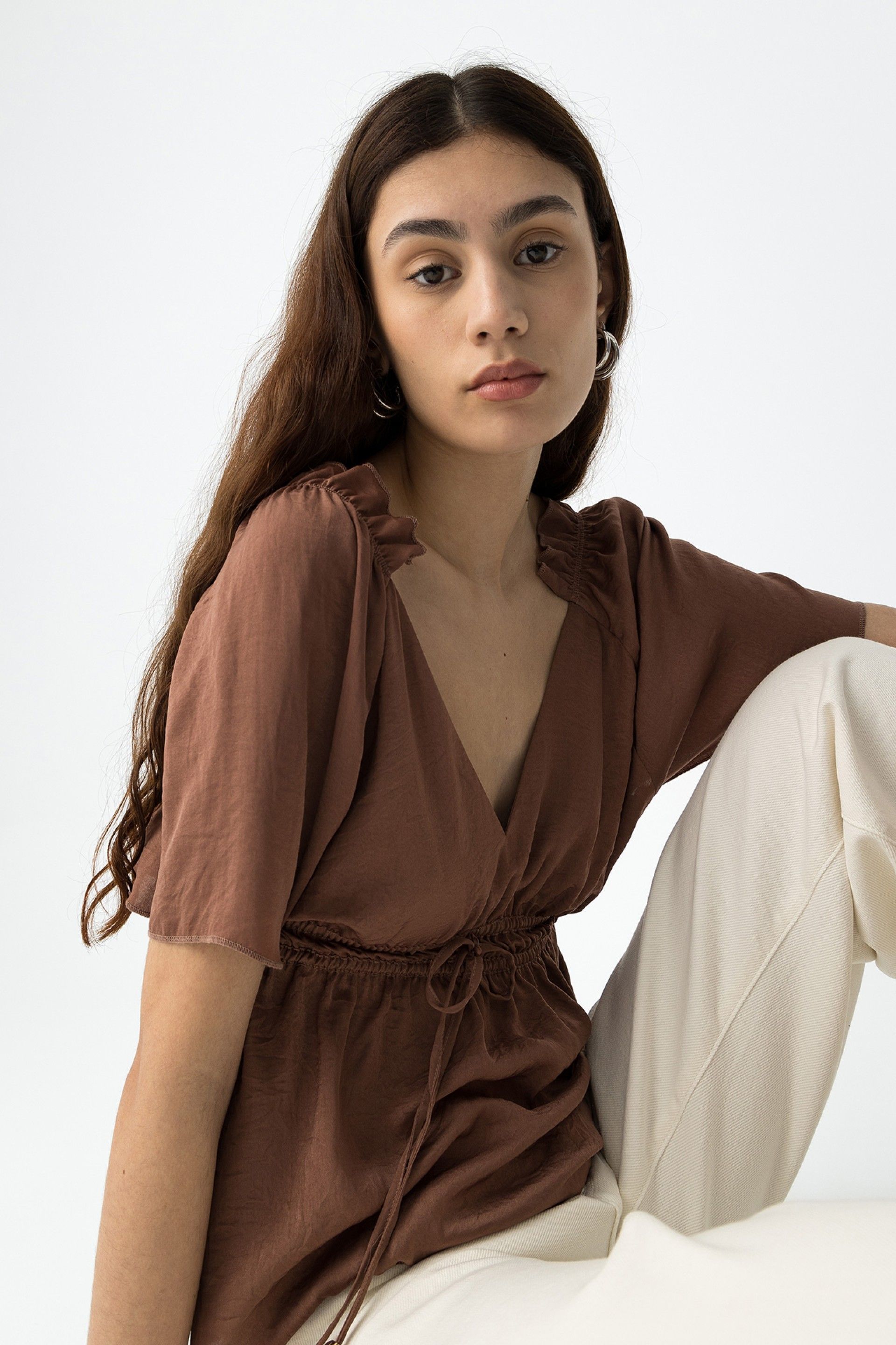 DONNA FLUID BLOUSE - IRON