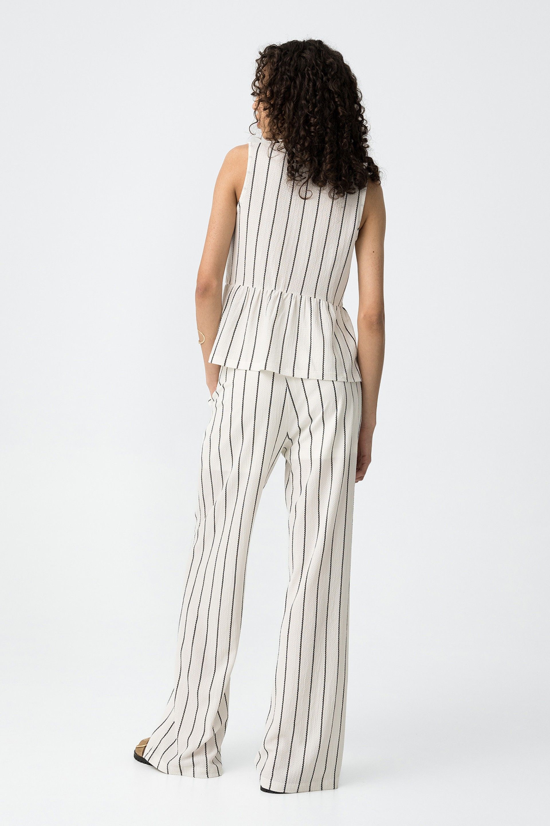 WAFFLE STRIPED PANTS - STAR WHITE