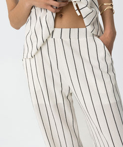 WAFFLE STRIPED PANTS - STAR WHITE
